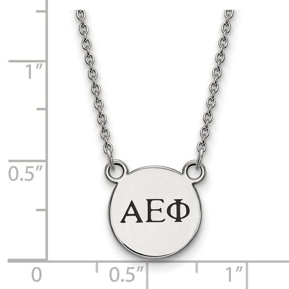 Sterling Silver Alpha Epsilon Phi XS (Tiny) Enamel Greek Necklace - Picture 2 of 4